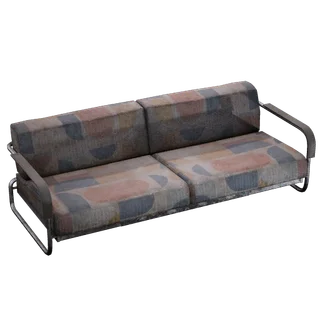 Multicolored Geometric Sofa
