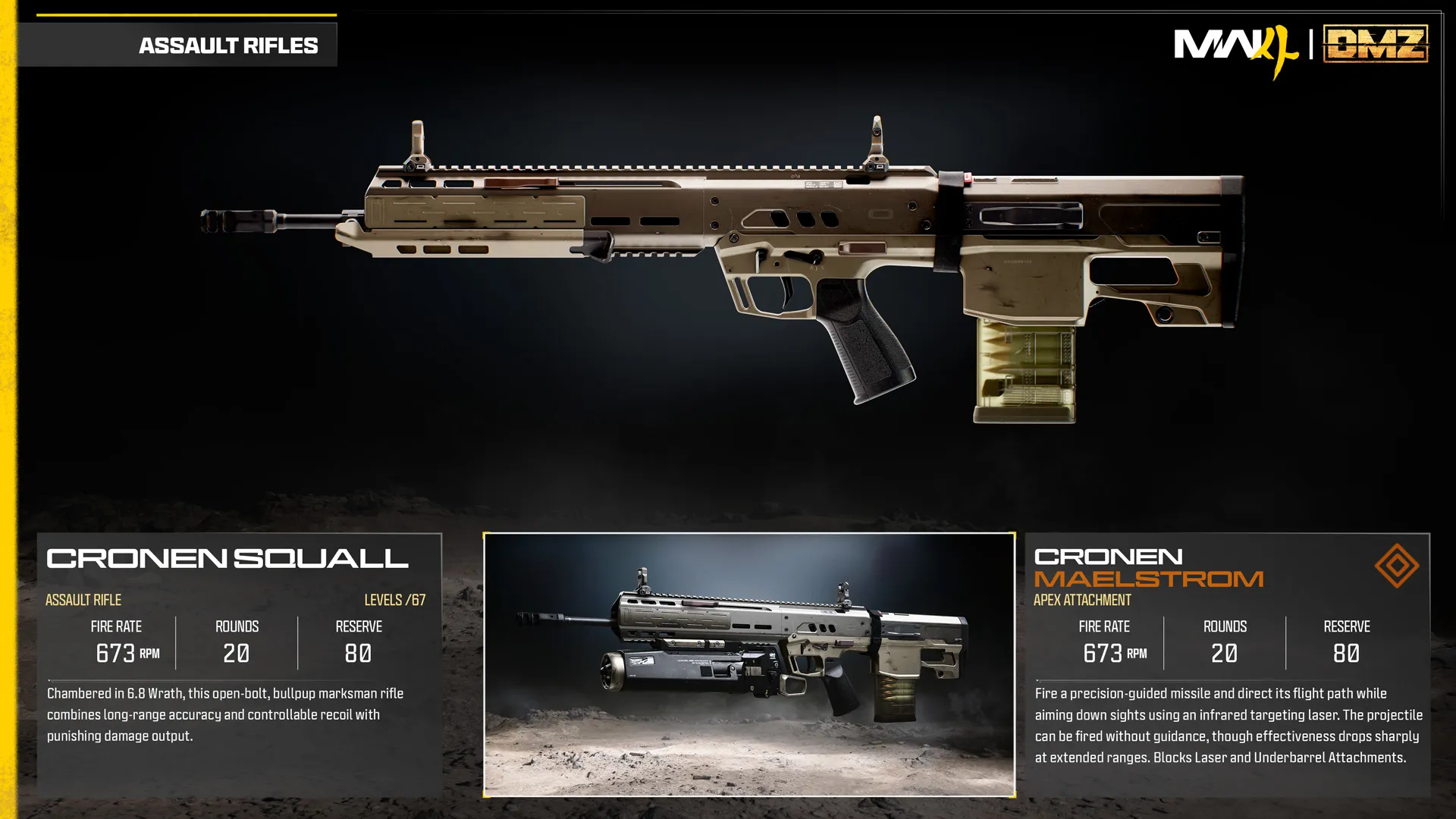 Cronen Squall base weapon