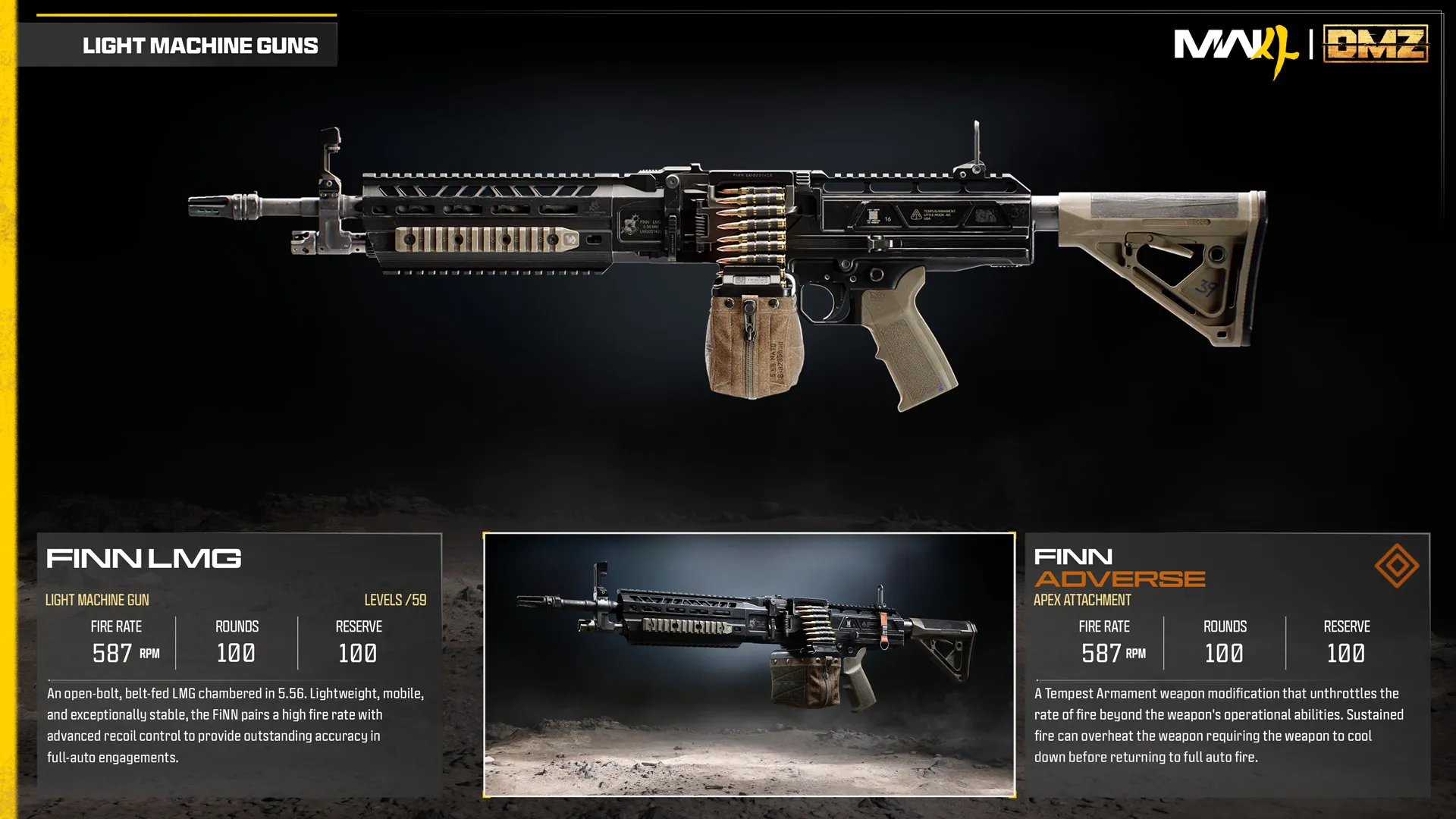 FiNN LMG base weapon