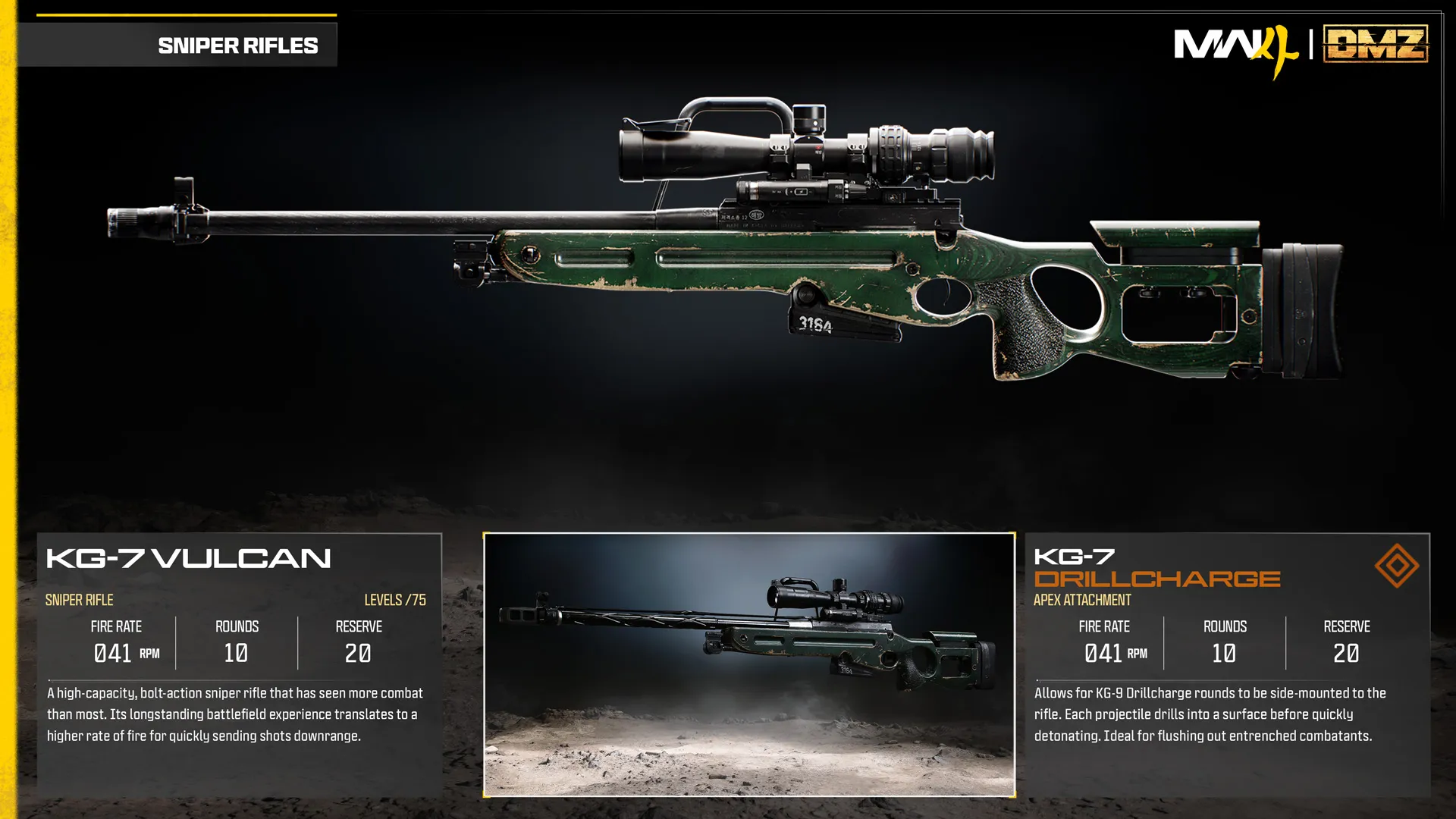 KG-7 Vulcan base weapon