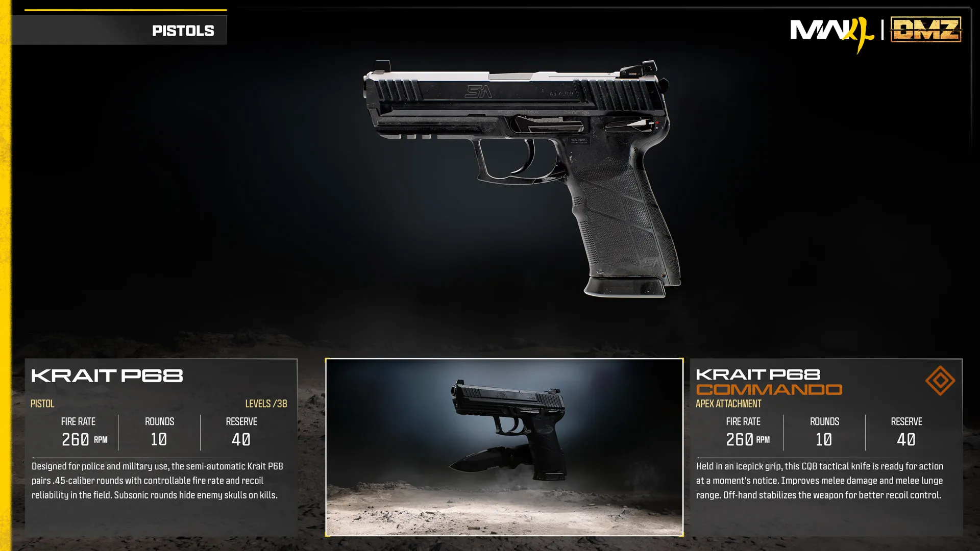 Krait P68 base weapon
