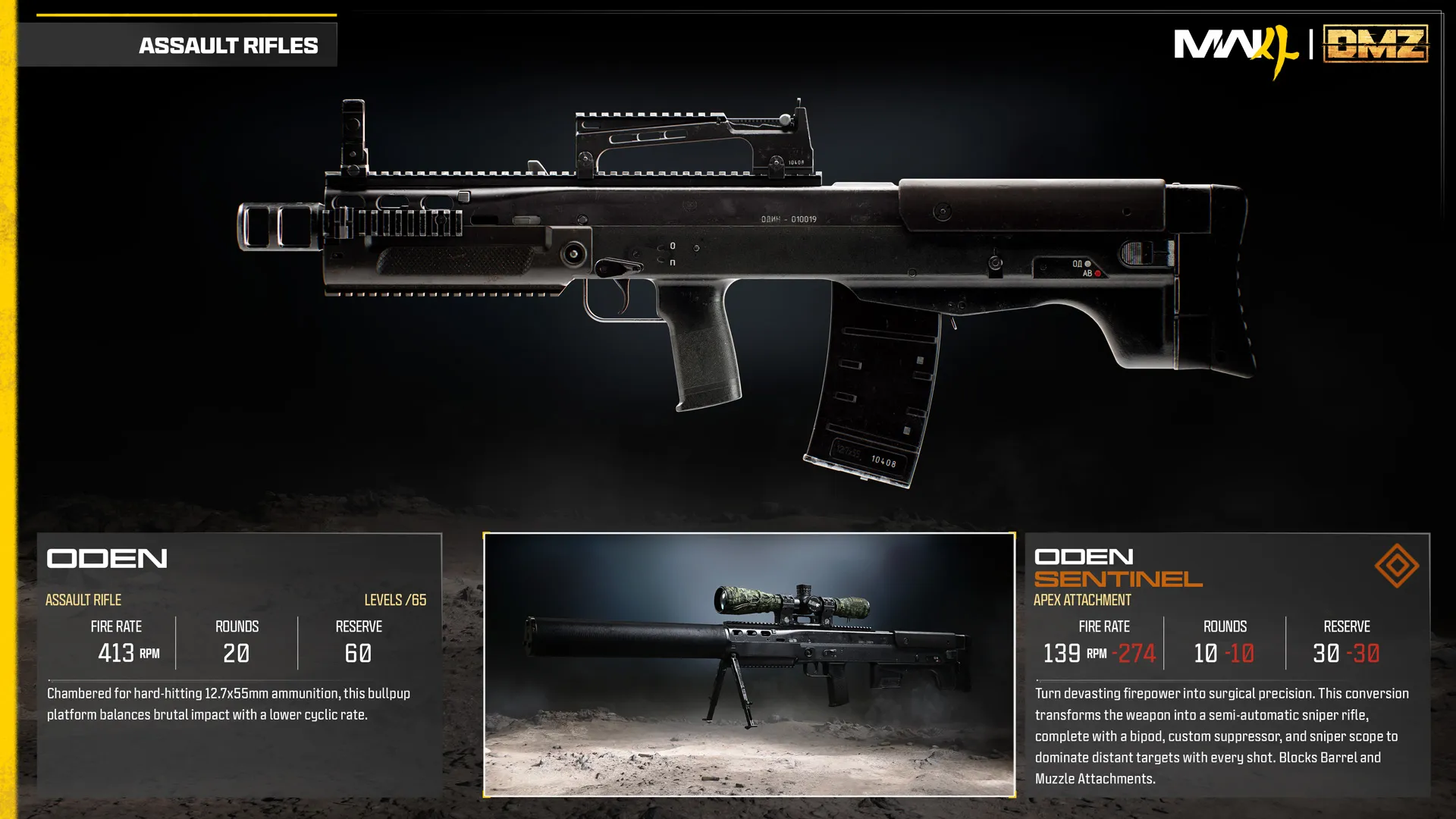 Oden base weapon