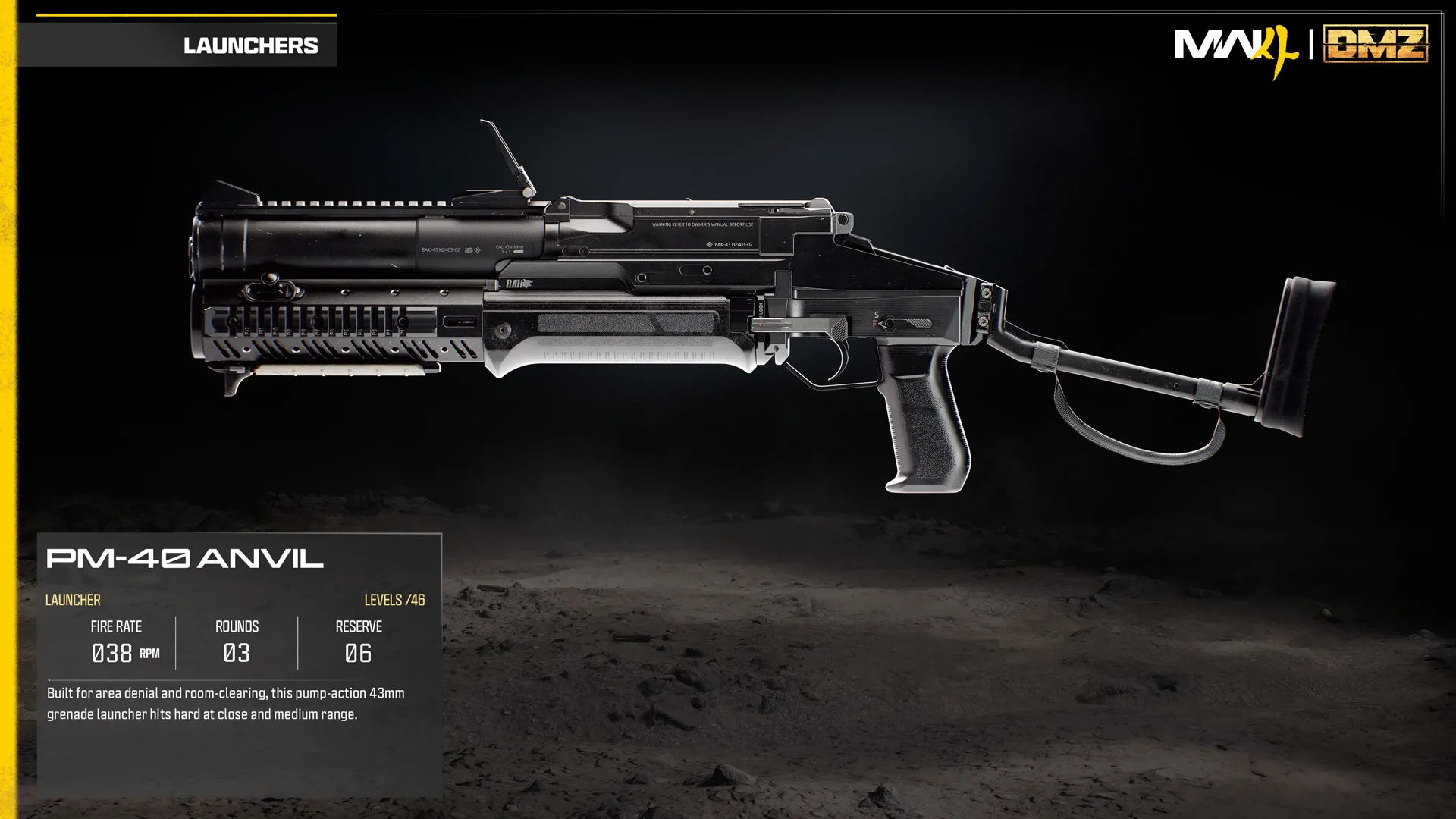 PM-40 Anvil base weapon