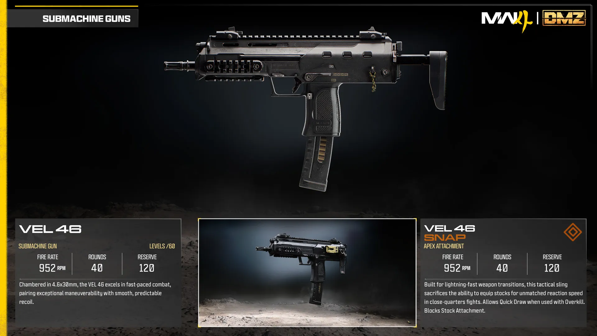 VEL 46 base weapon