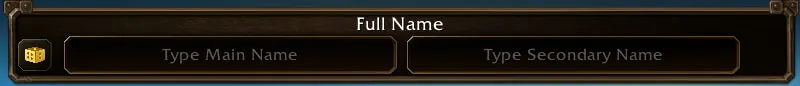 Full Name entry with separate main and secondary name fields